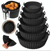 Imagem da oferta Kit 6 Cesto Em Silicone Antiaderente Air Fryer Reutilizável Protetor Microondas Panela Forno Cesta