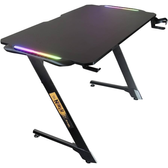 Imagem da oferta Mesa Gamer Nuker LED RGB com Mouse Pad Organizador de fios Suporte de Copos até 120kg em Carbono - BRIGHT MG001