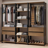 Imagem da oferta Guarda-roupa Closet Modulado Valencia 4 Gavetas 199cm Rustic/preto Madesa 02