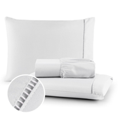 Imagem da oferta Jogo de Lençol Cama Solteiro 400 Fios Micropercal Ponto Palito - 3 Peças