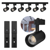 Imagem da oferta Kit Trilho Eletrificado 4m Preto + 10 Spots Led 10w Quente Estrutura Emenda Reta