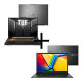 Imagem da oferta Kit Notebooks Asus TUF Gaming F16 5-210H 16GB SSD 512GB W11 FX607VJ-RL007W + Vivobook Go 15 Ryzen 3-7320U 4GB SSD 128GB KeepOS E1504FA-NJ1291