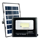 Imagem da oferta Refletor Solar Led Holofote 200w Placa Bateria Prova Dágua Carcaça Preto Luz Branco-frio