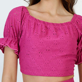 Imagem da oferta Blusa cropped laise bufante