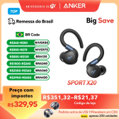 Imagem da oferta Soundcore by Anker Sport X20 True-Wireless Workout Fones de ouvido Ganchos de ouvido Fone de ouvido Bluetooth sem fio Fo