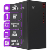 Imagem da oferta PC CPU Home Office Mancer Intel Core I5 8GB de Memória Ram SSD 240GB + Adaptador WI-FI