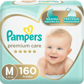Imagem da oferta Fralda Pampers Premium Care Topíssima M com 160un