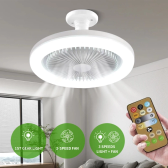 Imagem da oferta Ventilador de teto com controle remoto e luz lâmpada led base inteligente silencioso