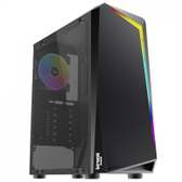 Imagem da oferta Gabinete Gamer Ninja Sword RGB Mid Tower Vidro Temperado ATX Black Sem Fonte Com 1 Fan