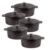 Imagem da oferta Jogo de Panelas Caçarolas NEO 16 Ao 24 de Ferro Fundido Fundição Santana - 5 Peças