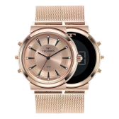 Imagem da oferta Relógio Technos Feminino Curvas Luxo Prova D'água 50 M Top Correia Rose Bisel Rosê Fundo Rosê/Preto