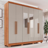 Imagem da oferta Guarda-roupa Casal com Espelho 6 Portas 2 Gavetas França