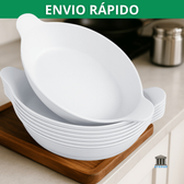 Imagem da oferta Kit 10 Petisqueira Barquinha Canoa Petiscos Churrasco Festa Frios Para Servir Amendoim Caldo Branca