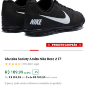 Imagem da oferta Chuteira Society Adulto Nike Beco 2 TF