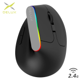 Imagem da oferta Mouse Vertical Gamer Delux M618C Sem Fio silencioso ergonômico 6 Botões RGB