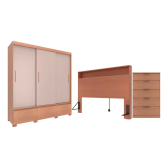 Imagem da oferta Guarda Roupa Casal Monza Bartira 3 Portas De Correr Cor AvelãCappuccino