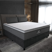 Imagem da oferta Cama Box Baú Casal Colchão Molas Ensacadas Pillow Top Maximus 138x188x69cm Cinza e Preto Gazin