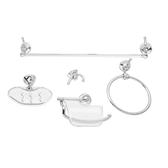 Imagem da oferta Kit Acessorios Para Banheiro Star 5 Pecas Cromado Cristal Aquaplas