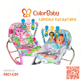 Imagem da oferta Cadeira de Descanso e Balanço Encantada para Bebê - Vibração Música Brinquedos Interativos - Portátil 18kg - Col