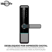 Imagem da oferta Fechadura Digital Inteligente com Impressão Digital com Tag Wifi Moderna Bloqueio de impressões digitais IDALI LIFE