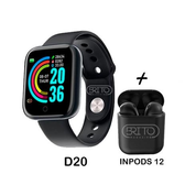 Imagem da oferta Relógio Smart Watch Digital D20 + Fone Bluetooth Sem Fio i12