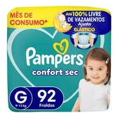 Imagem da oferta Fralda Pampers Confort Sec Tamanho G 92 Unidades
