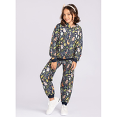 Imagem da oferta Conjunto Blusão Com Capuz E Calça Em Moletom Floresta Azul - Infantil