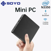 Imagem da oferta SOYO-Mini PC com Windows 10 PC poderoso 6GB de RAM 64GB EMMC Intel N3350 compacto e ideal para casa negócios e jogos