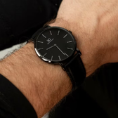 Imagem da oferta Relógio Masculino Couro Preto Saint Germain Murray Full Black 40mm Fundo Preto