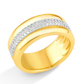 Imagem da oferta Anel Life Luxe em Prata 925 com Banho de Ouro Amarelo 18k com Pedras Incolores
