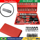 Imagem da oferta Kit Chaves Jogo Catraca Reversível Soquetes 46 Peças + Maleta