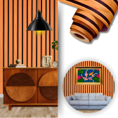 Imagem da oferta Papel De Parede Adesivo Ripado Madeira Lavável 10 Metros 3d