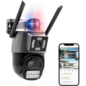 Imagem da oferta Câmera IP Sem Fio de Segurança Externa HD 3MP Câmera de Visão Noturna Infravermelha WiFi Dupla Lente Grande Angular