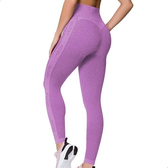 Imagem da oferta SELENE Calça Legging Academia Fitness Microfibra Poliamida Sem Costura Cintura Alta Feminino Roxo Mescla M