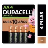Imagem da oferta Pilha Recarregável Aa Pequena 2500mah Duracell Com 4 Un