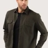 Imagem da oferta Camisa masculina cargo flanelada - Verde Escuro