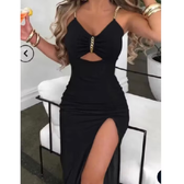 Imagem da oferta Vestido Longo Feminino Midi com Fenda Lateral e detalhes luxo