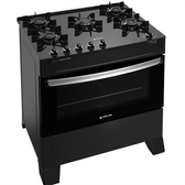 Imagem da oferta Fogão Atlas 5 Bocas preto Atenas Glass com Acendimento automático - Bivolt