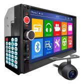 Imagem da oferta Kit Central Multimídia Dvd 2 Din Universal Mp5 Câmera De Ré Black Lançamento