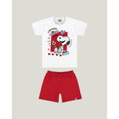 Imagem da oferta Pijama Infantil Unissex Snoopy Smile Em Algodão Kids Branco