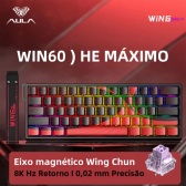Imagem da oferta AULA WIN60 WIN68 HE Esports Teclado com interruptor magnético Gatilho rápido 8K Retorno RGB Hotswap 60%
