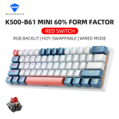Imagem da oferta Machenike K500-B61 Mini Teclado Mecânico 60% com Fio ,Teclas Removíveis Retroiluminação RGB Switch Re