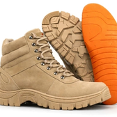 Imagem da oferta Coturno Masculino Casual Militar Couro Areia Cano Curto Conforto Diário