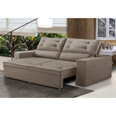 Imagem da oferta Sofá Retrátil e Reclinável 3 lugares com Molas 180m Lais Suede Cappuccino Adonai Estofados - Nude