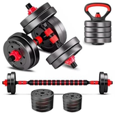 Imagem da oferta Kit Halteres e Barras 6 em 1 Treino Casa Academia Musculação 9kg e 19kg Ajustável