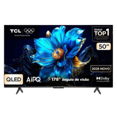 Imagem da oferta Smart TV TCL 50" QLED 4K Google TV - Cores Vivas Imagem Cinematográfica e Controle por Voz