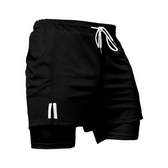 Imagem da oferta Short Treino Térmico 2 em 1 com Bolso Porta-Toalha Calção Fitness Academia