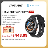 Imagem da oferta Smartwatch HAYLOU Solar Ultra com Tela AMOLED de 1,6" de 60Hz a Prova D'Água e com Ligações por Bluetooth