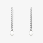 Imagem da oferta Brinco Corrente Longo com Pérola em Prata 925