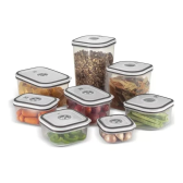 Imagem da oferta Kit Potes Plásticos Transparente com Tampa Branca 8 Unidades Electrolux